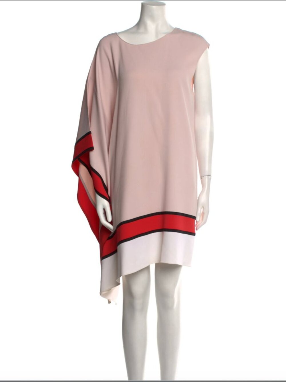vintage Andrew Gn pink & red one shoulder shift dress